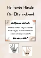 Vorschau - Anderer Materialtyp - Helfende Hände für Elternabend - Deckblatt