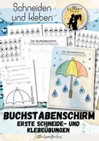 Vorschau - Mal- und Bastelvorlagen - Erste Schneide- und Klebeübungen - Der Buchstabenschirm - Deckblatt