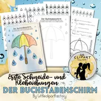 Vorschau - Mal- und Bastelvorlagen - Erste Schneide- und Klebeübungen - Der Buchstabenschirm - Seite 1