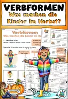 Vorschau - Arbeitsblätter - Verbformen "Was machen die Kinder im Herbst?" DaZ / DaF / Deutsch - Deckblatt