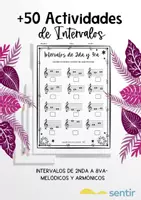 Vista previa - Hojas de trabajo - 50 Fichas de Intervalos (2da–8va) – Teoría Musical - Portada