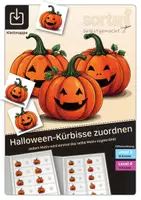 Vorschau - Stationenlernen - Klettmappe Halloween | Kürbisse zuordnen | Level 3 + 4 - Deckblatt