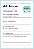 Vorschau - Arbeitsblätter - Arbeitsblatt: Mein Zuhause - Deckblatt