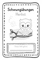 Vorschau - Arbeitsblätter - Schwungübungen Herbst - Graphomotorik Herbst - Grafomotorik Herbst - Schwungübungen Schreibschrift - Freiarbeitsmaterial Deutsch Klasse 1 - Seite 3