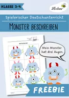Vorschau - Arbeitsblätter - Monsterbeschreibung: Personenbeschreibung üben - Deckblatt