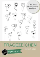 Vorschau - selbst erstellte Cliparts/Grafiken - Digital Clip Art - 15 Fragezeichen mit Emotionen - Deckblatt