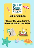 Vorschau - Prüfungsvorbereitung - Pauker Biologie - Klausur Q2 Vererbung & Erbkrankheiten mit EWH - Deckblatt