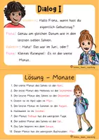 Vorschau - Arbeitsblätter - Arbeitsblätter und Dialoge - Kalender, Daten & Termine - Klasse 2/3 - Seite 1