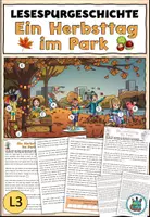 Vorschau - Arbeitsblätter - Lesespurgeschichte "Ein Herbsttag im Park" DaZ / DaF / Deutsch - Deckblatt