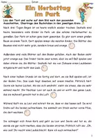 Vorschau - Arbeitsblätter - Lesespurgeschichte "Ein Herbsttag im Park" DaZ / DaF / Deutsch - Seite 3