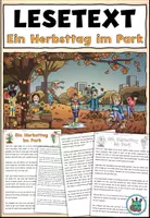 Vorschau - Text - Lesetext " Ein Herbsttag im Park" DaZ / DaF / Deutsch - Deckblatt