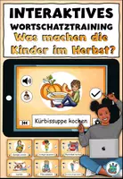 Vorschau - Audio-Dateien - Interaktives Wortschatztraining "Was machen die Kinder im Herbst?" DaZ / DaF / Deutsch - Deckblatt