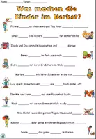Vorschau - Arbeitsblätter - Sätze und Lückentext "Was machen die Kinder im Herbst?" DaZ / DaF / Deutsch - Seite 3