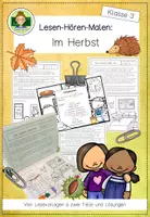Vorschau - Arbeitsblätter - Partnerlesen (lesen-hören-malen): Herbst (Klasse 3) - Deckblatt