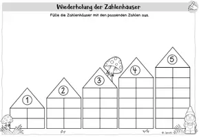 Vorschau - Arbeitsblätter - Übungsblätter: Die Zahlenhäuser (Wiederholung) - Seite 1