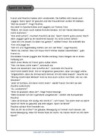 Vorschau - Arbeitsblätter - "Sport ist Mord" Geschichte für DaF A2/B1 - Deckblatt