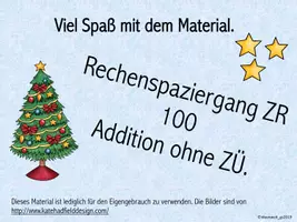 Vorschau - Aufgabenkarten - Rechenspaziergang ZR 100 Weihnachten - Seite 1