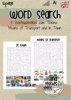 Vorschau - Arbeitsblätter - Word Search - Means of Transport and In Town ESL/EFL/Englisch - Deckblatt
