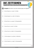 Vorschau - Arbeitsblätter - Tempus - Gemischte Übungen zu allen Zeitformen (Arbeitsblätter und Lösungen) - Seite 1