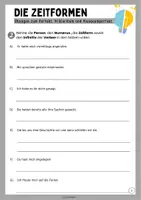Vorschau - Arbeitsblätter - Tempus - Gemischte Übungen zu allen Zeitformen (Arbeitsblätter und Lösungen) - Seite 2