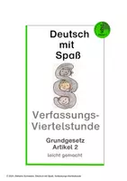 Vorschau - Arbeitsblätter - #demokratiestaerken: GG Artikel 2, leicht gemacht - Deckblatt