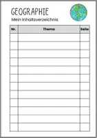 Vorschau - Arbeitsblätter - Geographie / Erdkunde - Deckblatt und Inhaltsverzeichnis für den Ordner / das Heft - Seite 3