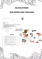 Vorschau - Anderer Materialtyp - Hilfsstationen - eine eigene Fabel verfassen - Deckblatt