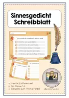 Vorschau - Arbeitsblätter - Sinngedicht Schreibblätter (Thema: Herbst) - Deckblatt