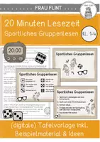 Vorschau - Arbeitsblätter - 20 Minuten Lesezeit - Sportliches Gruppenlesen (Kl. 1-4) - Deckblatt