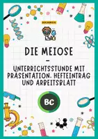 Vorschau - Stundenentwürfe - Meiose - Unterrichtsmaterial mit Arbeitsblatt / Unterrichtsstunde - Deckblatt