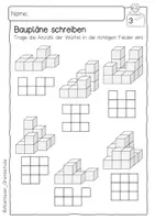 Vorschau - Arbeitsblätter - Würfelgebäude Baupläne lesen und schreiben - Seite 3