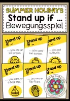 Vorschau - Spiele - Summer Holidays (Sommerferien) - Stand up if ... (Steh auf, wenn ...) Bewegungsspiel - Deckblatt