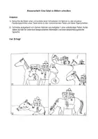 Vorschau - Klassenarbeiten - Klassenarbeit: Eine Fabel zu Bildern schreiben: Esel und Pferd - Deckblatt