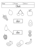 Vorschau - Arbeitsblätter - Obst & Gemüse - Artikel zuordnen - Deckblatt