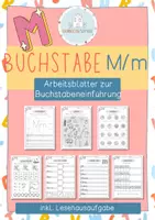 Vorschau - Arbeitsblätter - Buchstabeneinführung M - Lerntheke - Arbeitsblätter - Deckblatt