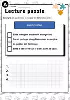 Aperçu - Feuilles d'exercices - Lecture puzzle - Cycle 2 - Page 3