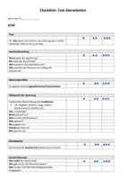 Vorschau - Arbeitsblätter - Checkliste: Texte überarbeiten (Freies/Kreatives Schreiben) - Seite 1