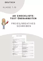 Vorschau - Arbeitsblätter - Checkliste: Texte überarbeiten (Freies/Kreatives Schreiben) - Deckblatt