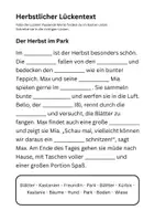 Vorschau - Arbeitsblätter - Herbstlicher Lückentext - Deckblatt
