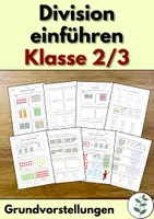 Vorschau - Arbeitsblätter - Division einführen - Dividieren Klasse 2 und 3 Einführung - Deckblatt