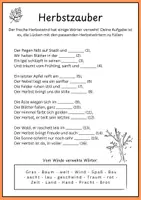 Vorschau - Arbeitsblätter - ✏️🍁 4 Herbstgedichte als Lückentexte, Reimwörter ergänzen 🍂 + Lösungen - Seite 2