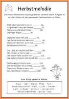 Vorschau - Arbeitsblätter - ✏️🍁 4 Herbstgedichte als Lückentexte, Reimwörter ergänzen 🍂 + Lösungen - Seite 3