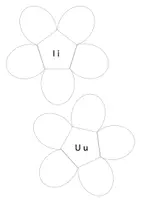 Vorschau - Mal- und Bastelvorlagen - Buchstabenblüten (T R I U) basteln - Seite 1