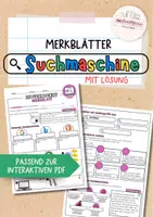 Vorschau - Arbeitsblätter - Suchmaschine | Internetrecherche: Merkblätter - Deckblatt