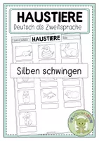 Vorschau - Arbeitsblätter - HAUSTIERE Silben schwingen - Deckblatt