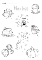 Vorschau - Arbeitsblätter - Ausmalbild Herbst Grundschule Vorschule - Deckblatt
