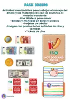 Vista previa - Tarjetas / Manipulativos - PACK dinero (Vamos al cine) ESPAÑOL/ENGLISH - página 2