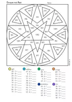 Vorschau - Arbeitsblätter - Rechenmandalas - Rechenmalblätter: Division mit Rest - Seite 3