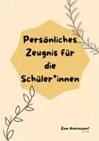 Vorschau - Anderer Materialtyp - Persönliches Zeugnis als Ergänzung zum Schulzeugnis (Klasse 5-10) - Seite 1