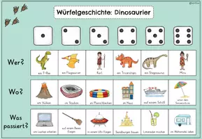 Vorschau - Arbeitsblätter - Würfelgeschichte Dinosaurier | Kl. 1 - 3 - Seite 2